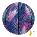 Teal And Pink Tropical Floral Print Basketball