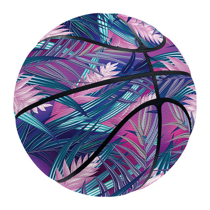 Teal And Pink Tropical Floral Print Basketball