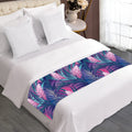 Teal And Pink Tropical Floral Print Bed Runner