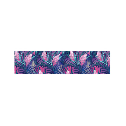 Teal And Pink Tropical Floral Print Bed Runner
