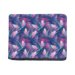 Teal And Pink Tropical Floral Print Bifold Wallet