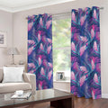 Teal And Pink Tropical Floral Print Dimout Grommet Curtains