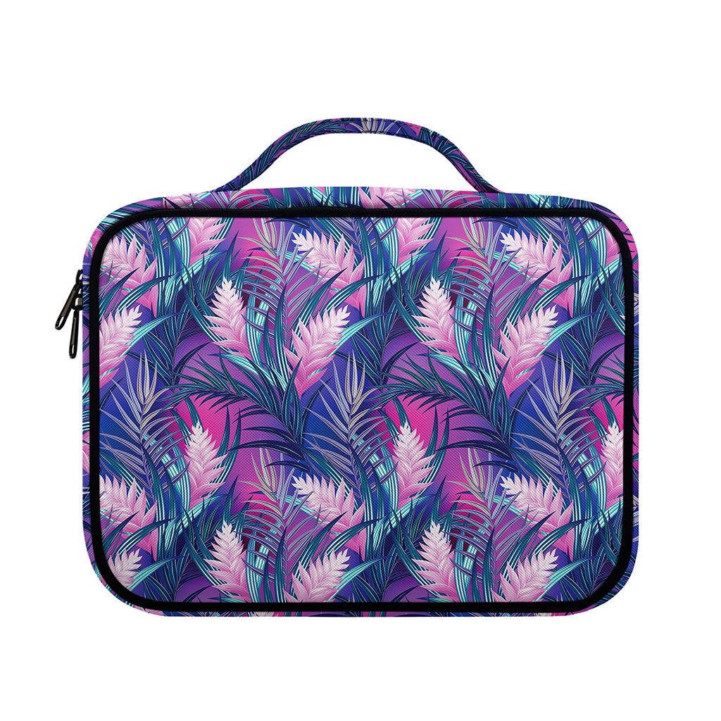 Teal And Pink Tropical Floral Print Briefcase Bible Bag