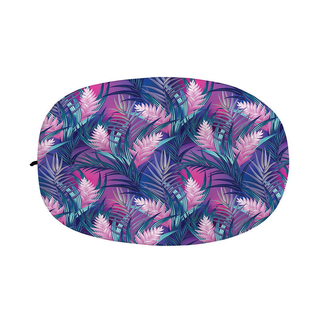 Teal And Pink Tropical Floral Print Car Side Mirror Covers