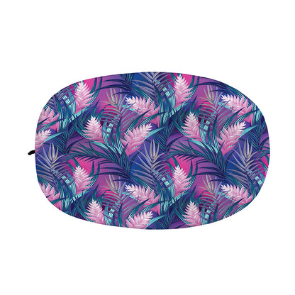 Teal And Pink Tropical Floral Print Car Side Mirror Covers