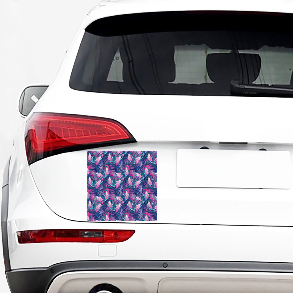 Teal And Pink Tropical Floral Print Car Sticker