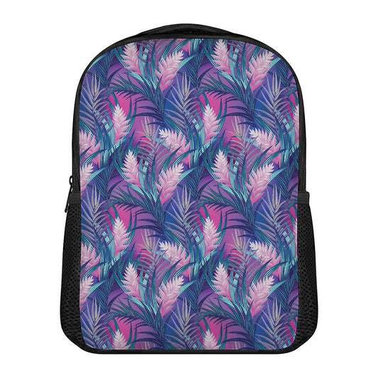 Teal And Pink Tropical Floral Print Casual Backpack