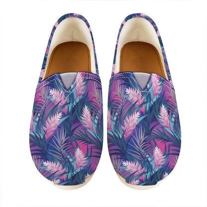 Teal And Pink Tropical Floral Print Casual Shoes