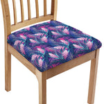 Teal And Pink Tropical Floral Print Chair Cushion Cover