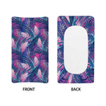 Teal And Pink Tropical Floral Print Changing Pad Cover
