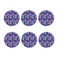 Teal And Pink Tropical Floral Print Coaster Set