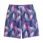 Teal And Pink Tropical Floral Print Cotton Shorts