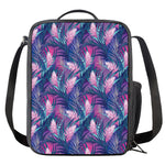Teal And Pink Tropical Floral Print Crossbody Lunch Bag