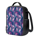 Teal And Pink Tropical Floral Print Crossbody Lunch Bag