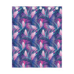 Teal And Pink Tropical Floral Print Curtain