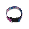 Teal And Pink Tropical Floral Print Dog Collar