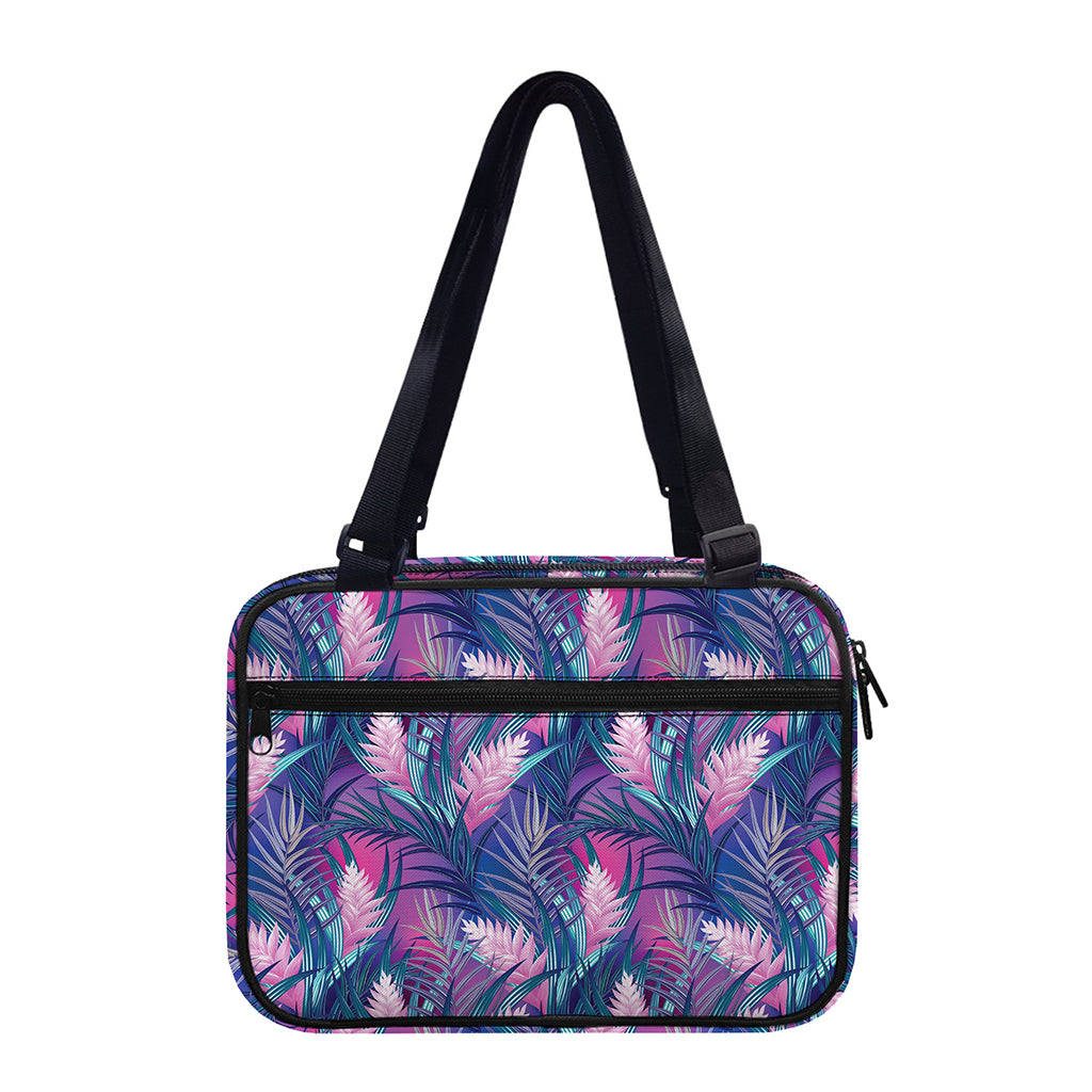 Teal And Pink Tropical Floral Print Double Strap Bible Bag