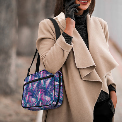 Teal And Pink Tropical Floral Print Double Strap Bible Bag