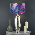 Teal And Pink Tropical Floral Print Drum Lamp Shade