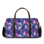 Teal And Pink Tropical Floral Print Duffle Bag