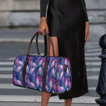 Teal And Pink Tropical Floral Print Duffle Bag
