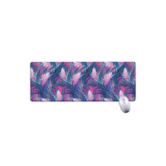 Teal And Pink Tropical Floral Print Extended Mouse Pad