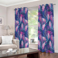 Teal And Pink Tropical Floral Print Extra Wide Grommet Curtains