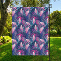 Teal And Pink Tropical Floral Print Garden Flag