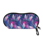 Teal And Pink Tropical Floral Print Glasses Case