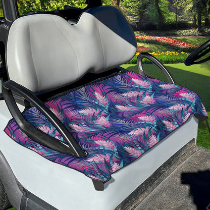 Teal And Pink Tropical Floral Print Golf Cart Seat Cover