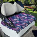 Teal And Pink Tropical Floral Print Golf Cart Seat Cover