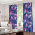 Teal And Pink Tropical Floral Print Grommet Curtains