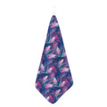 Teal And Pink Tropical Floral Print Hand Towel