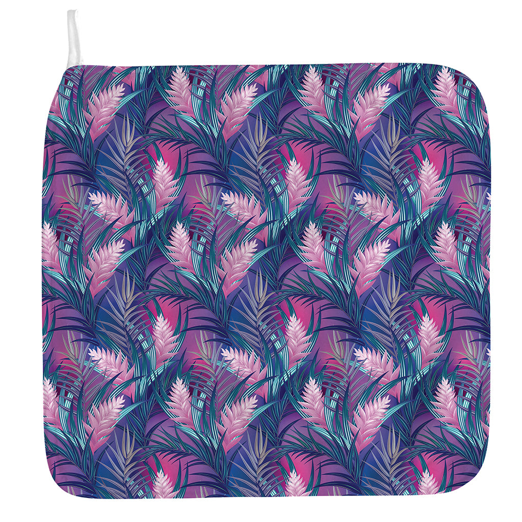 Teal And Pink Tropical Floral Print Hand Towel