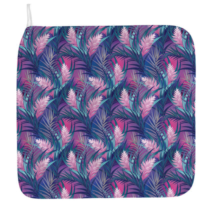 Teal And Pink Tropical Floral Print Hand Towel