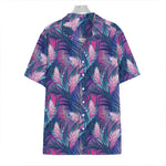 Teal And Pink Tropical Floral Print Hawaiian Shirt