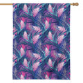 Teal And Pink Tropical Floral Print House Flag