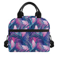 Teal And Pink Tropical Floral Print Insulated Lunch Bag