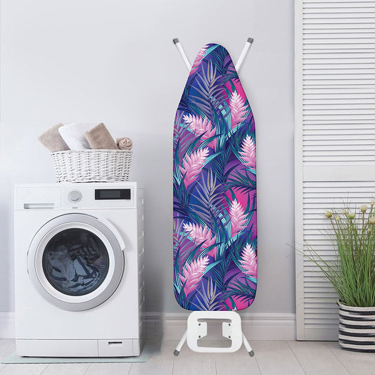 Teal And Pink Tropical Floral Print Ironing Board Cover