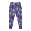 Teal And Pink Tropical Floral Print Jogger Pants