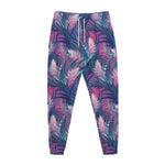Teal And Pink Tropical Floral Print Jogger Pants