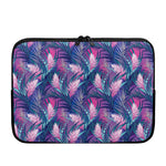 Teal And Pink Tropical Floral Print Laptop Sleeve