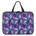 Teal And Pink Tropical Floral Print Laptop Sleeve With Handle