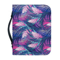 Teal And Pink Tropical Floral Print Leather Bible Cover