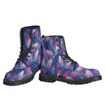 Teal And Pink Tropical Floral Print Backpack