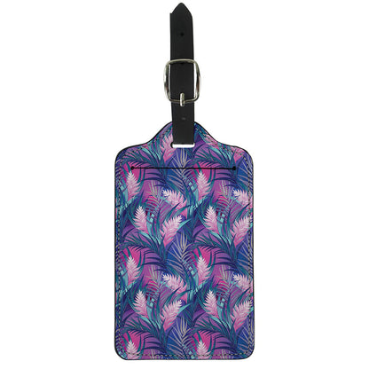 Teal And Pink Tropical Floral Print Luggage Tag