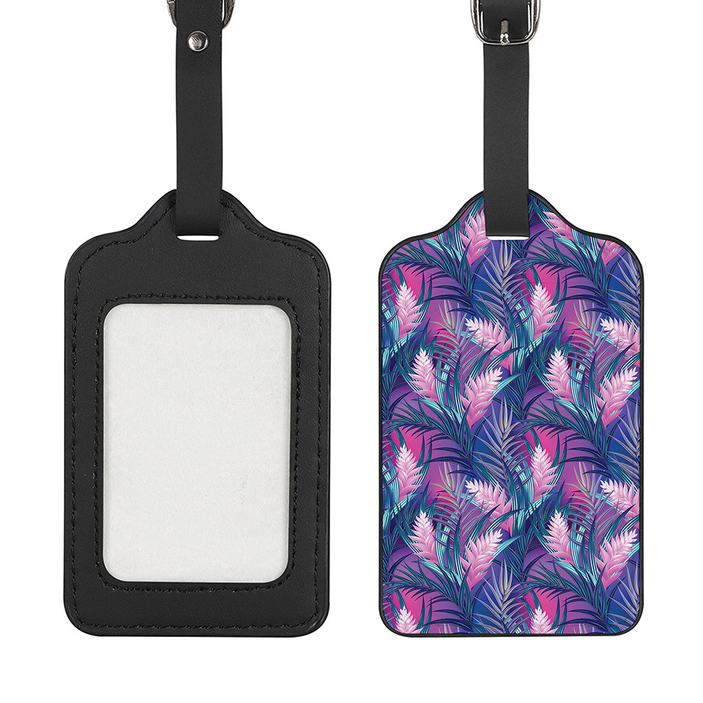 Teal And Pink Tropical Floral Print Luggage Tag