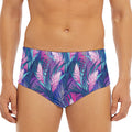 Teal And Pink Tropical Floral Print Men's Triangle Swim Briefs