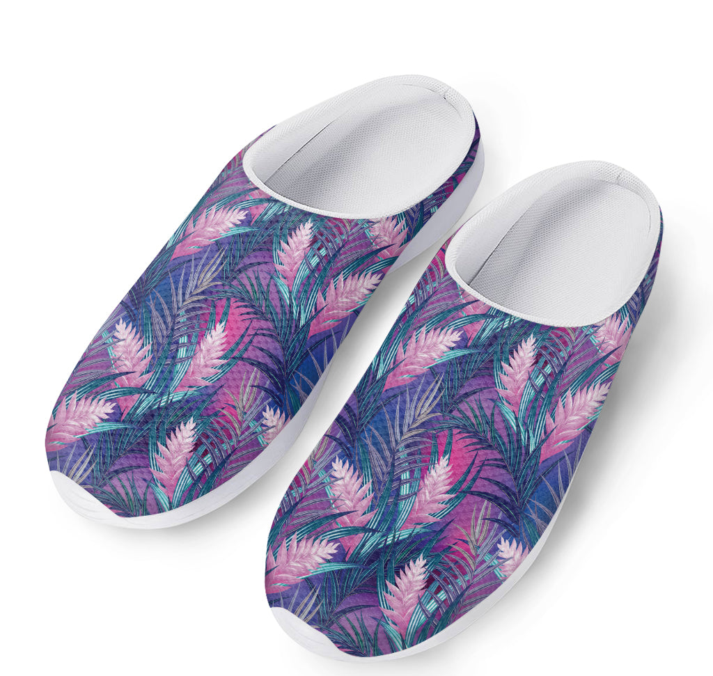 Teal And Pink Tropical Floral Print Mesh Casual Shoes