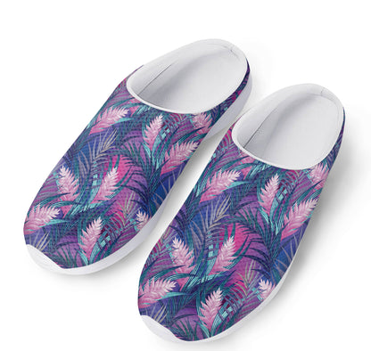Teal And Pink Tropical Floral Print Mesh Casual Shoes
